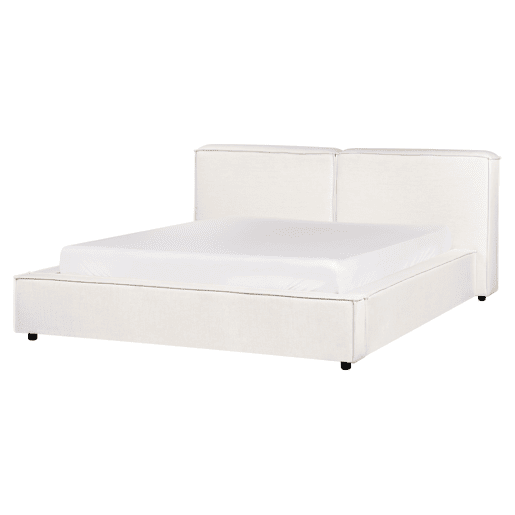 Cama de água Tecido LINARDS 160 x 200 cm Branco creme