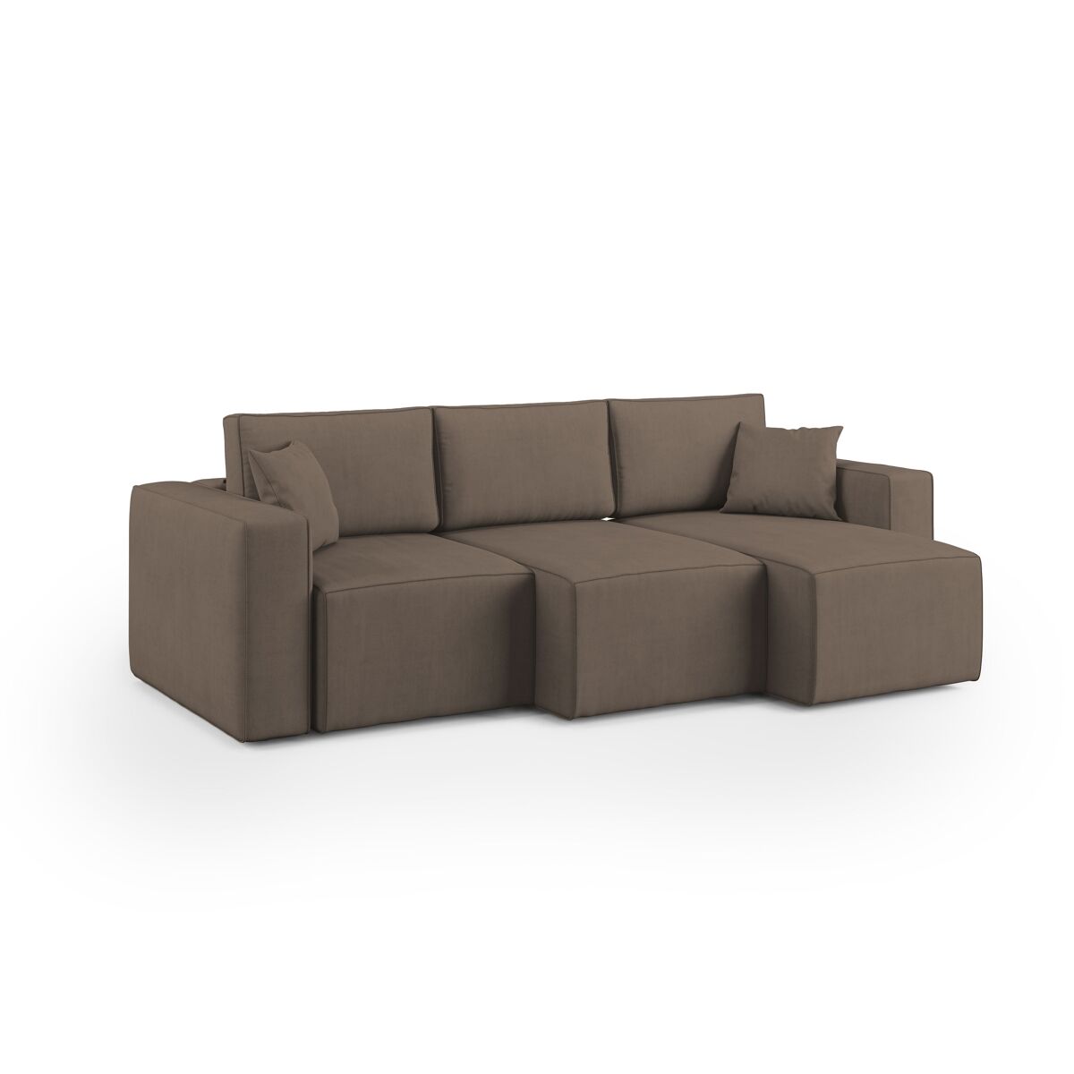 Morfeo sofá con asiento extraíble en tela impermeable 245 cm marrón