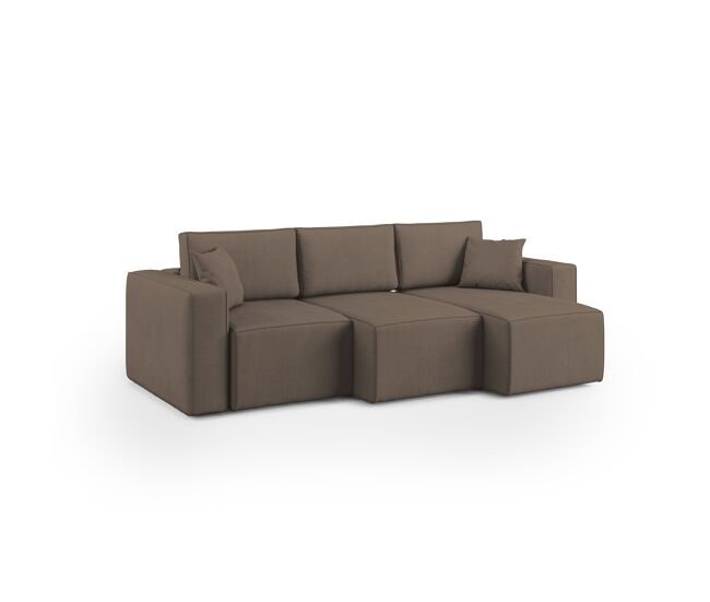 Morfeo sofá con asiento extraíble en tela impermeable 245 cm marrón