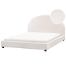 Cama Bouclé VAUCLUSE 160 x 200 cm Branco creme