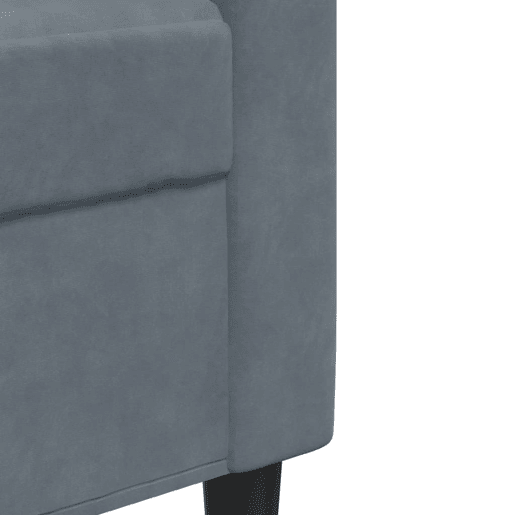 vidaXL 3 pcs conjunto sofás com almofadões e rolos veludo cinza-escuro