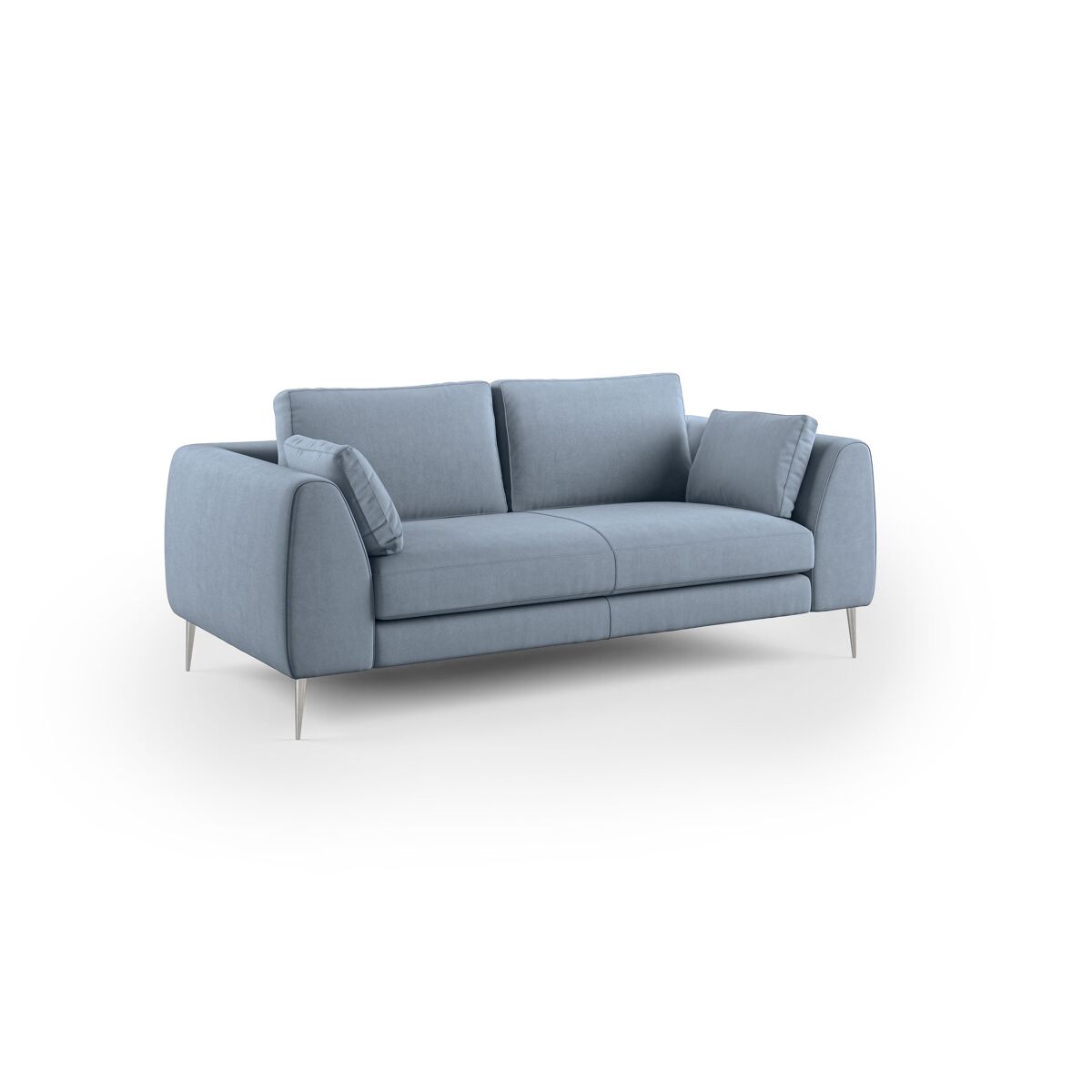 Plano sofá moderno en microfibra técnica desmontable 176 cm azul claro