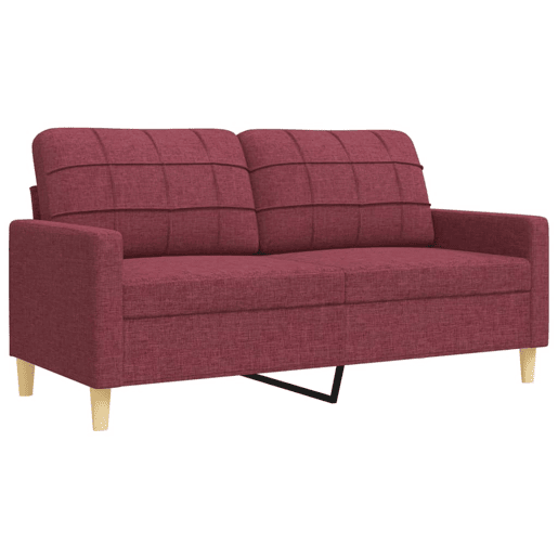 vidaXL 2 pcs conjunto de sofás com almofadas tecido vermelho-tinto vidaXL 2 pcs conjunto de sofás com almofadas tecido vermelho-tinto