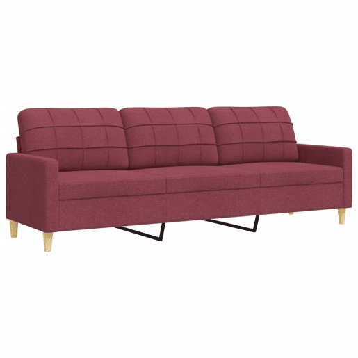 vidaXL 2 pcs conjunto de sofás com almofadas tecido vermelho-tinto vidaXL 2 pcs conjunto de sofás com almofadas tecido vermelho-tinto