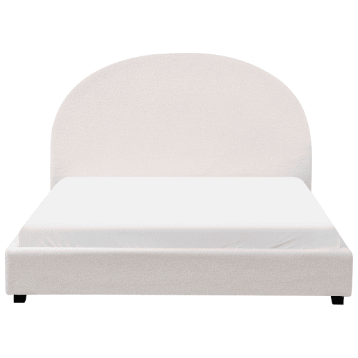 Cama Bouclé VAUCLUSE 140 x 200 cm Branco creme
