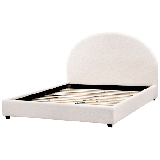 Cama Bouclé VAUCLUSE 140 x 200 cm Branco creme