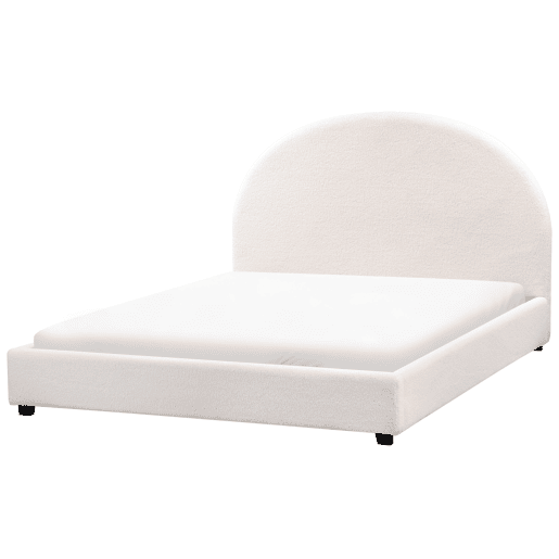Cama Bouclé VAUCLUSE 140 x 200 cm Branco creme