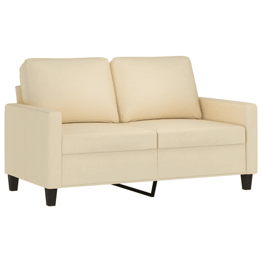 vidaXL 2 pcs conjunto de sofás com almofadões tecido cor creme vidaXL 2 pcs conjunto de sofás com almofadões tecido cor creme