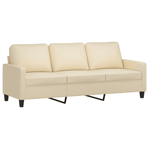 vidaXL 2 pcs conjunto de sofás com almofadões tecido cor creme vidaXL 2 pcs conjunto de sofás com almofadões tecido cor creme