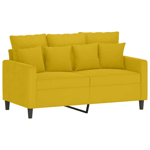 vidaXL 3 pcs conjunto de sofás com almofadões veludo amarelo