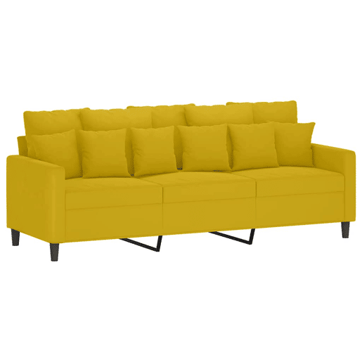 vidaXL 3 pcs conjunto de sofás com almofadões veludo amarelo