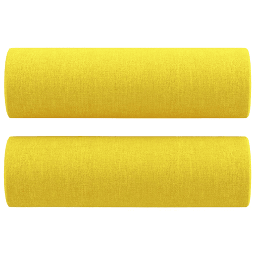 vidaXL 2 pcs conjunto de sofás com almofadas tecido amarelo-claro vidaXL 2 pcs conjunto de sofás com almofadas tecido amarelo-claro