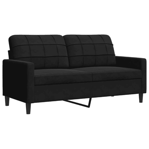 vidaXL 3 pcs conjunto de sofás com almofadões e rolos veludo preto