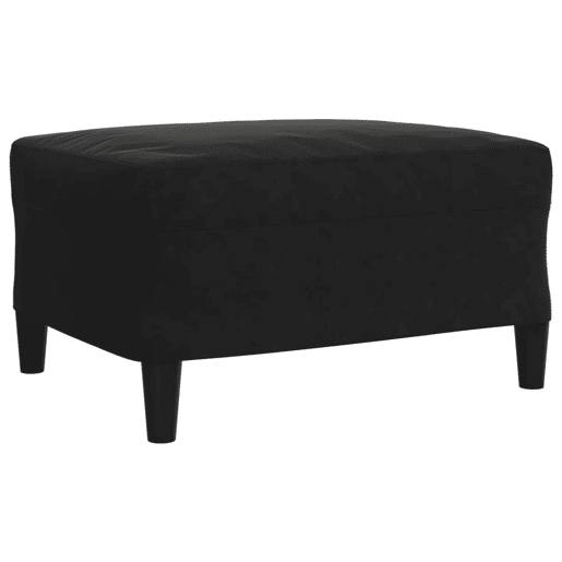 vidaXL 3 pcs conjunto de sofás com almofadões e rolos veludo preto