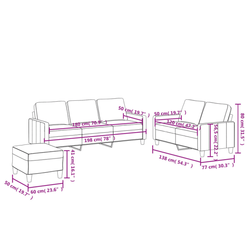vidaXL 3 pcs conjunto de sofás c almofadões couro artificial cinzento vidaXL 3 pcs conjunto de sofás c almofadões couro artificial cinzento