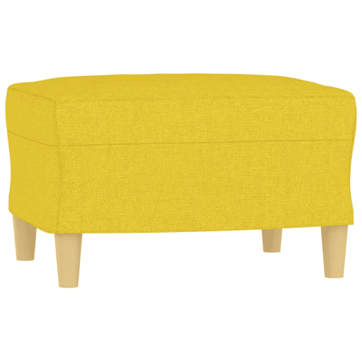 vidaXL Sofá de 3 lugares com apoio de pés 180 cm tecido amarelo-claro vidaXL Sofá de 3 lugares com apoio de pés 180 cm tecido amarelo-claro