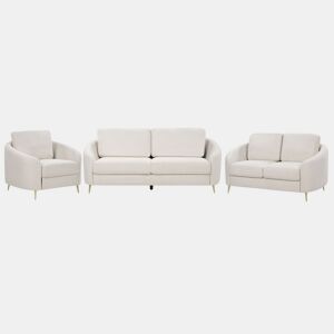 Conjunto de sala de estar TROSA Tecido Creme claro 6 lugares