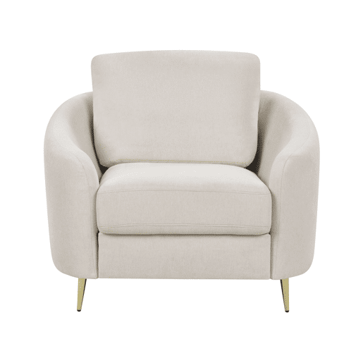 Conjunto de sala de estar TROSA Tecido Creme claro 6 lugares