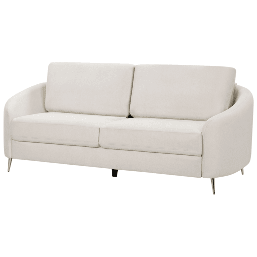 Conjunto de sala de estar TROSA Tecido Creme claro 6 lugares