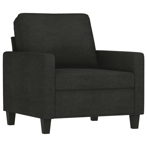 vidaXL 3 pcs conjunto de sofás com almofadões tecido preto vidaXL 3 pcs conjunto de sofás com almofadões tecido preto