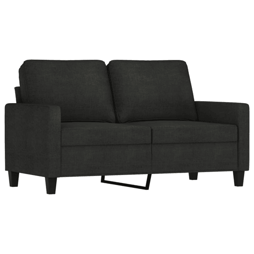 vidaXL 3 pcs conjunto de sofás com almofadões tecido preto vidaXL 3 pcs conjunto de sofás com almofadões tecido preto
