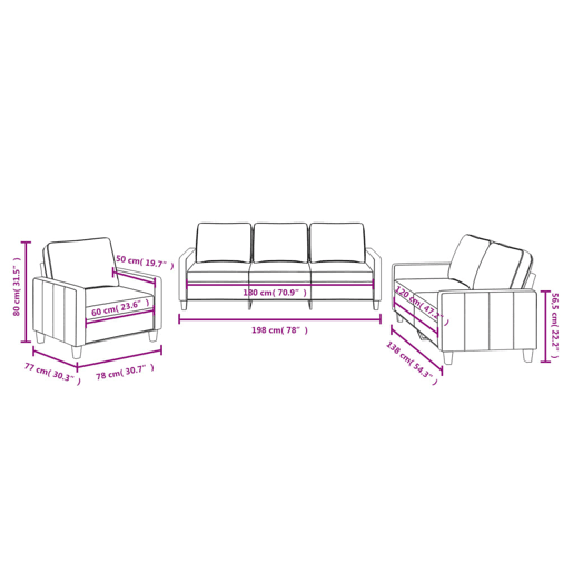 vidaXL 3 pcs conjunto de sofás com almofadões tecido preto vidaXL 3 pcs conjunto de sofás com almofadões tecido preto