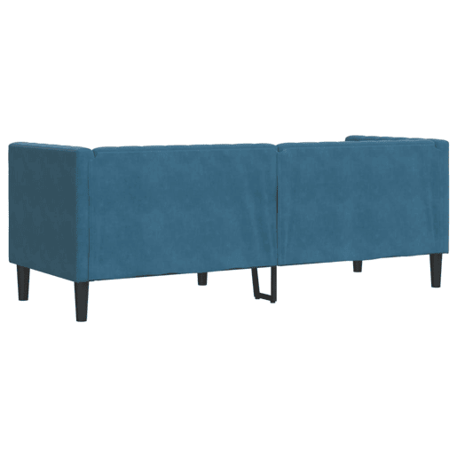 vidaXL Sofá chesterfield com rolos 3 lugares veludo preto