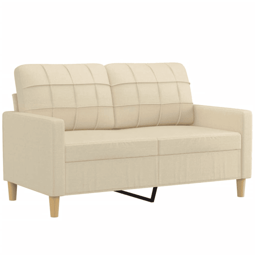 vidaXL 3 pcs conjunto de sofás com almofadas tecido cor creme