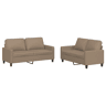 vidaXL 2 pcs conjunto sofás c almofadões couro artif. cor cappuccino