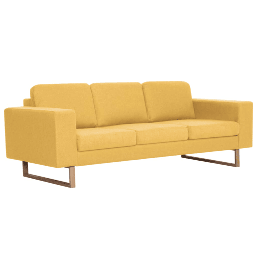 vidaXL 2 pcs conjunto de sofás tecido amarelo