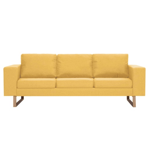 vidaXL 2 pcs conjunto de sofás tecido amarelo