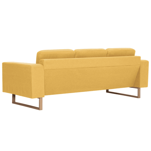 vidaXL 2 pcs conjunto de sofás tecido amarelo