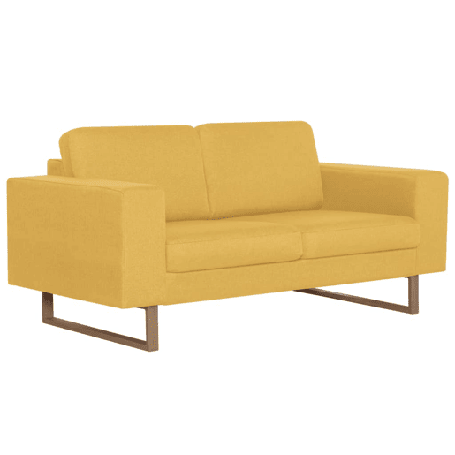 vidaXL 2 pcs conjunto de sofás tecido amarelo