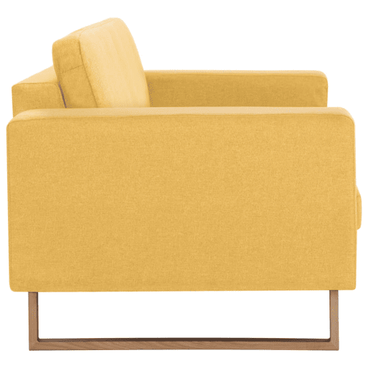vidaXL 2 pcs conjunto de sofás tecido amarelo