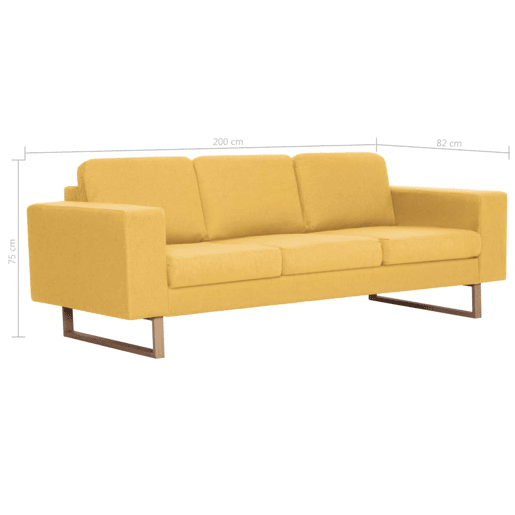 vidaXL 2 pcs conjunto de sofás tecido amarelo
