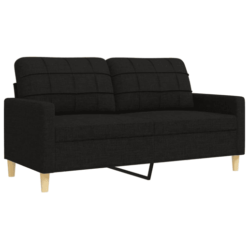 vidaXL 2 pcs conjunto de sofás tecido preto vidaXL 2 pcs conjunto de sofás tecido preto