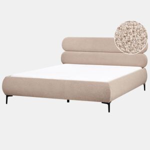 Cama Bouclé LESSAY 180 x 200 cm Taupe