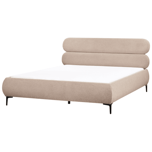 Cama Bouclé LESSAY 180 x 200 cm Taupe Cama Bouclé LESSAY 180 x 200 cm Taupe