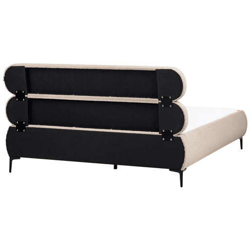 Cama Bouclé LESSAY 180 x 200 cm Taupe Cama Bouclé LESSAY 180 x 200 cm Taupe