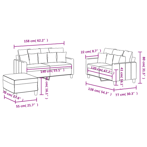 vidaXL 3 pcs conjunto de sofás com almofadões tecido vermelho tinto vidaXL 3 pcs conjunto de sofás com almofadões tecido vermelho tinto