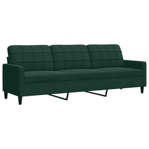 vidaXL 3 pcs conjunto sofás com almofadões e rolos veludo verde-escuro vidaXL 3 pcs conjunto sofás com almofadões e rolos veludo verde-escuro