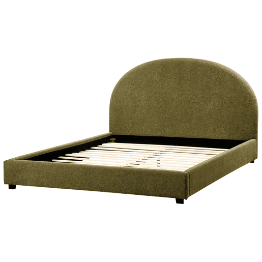 Cama Bouclé VAUCLUSE 160 x 200 cm Verde-oliva Cama Bouclé VAUCLUSE 160 x 200 cm Verde-oliva