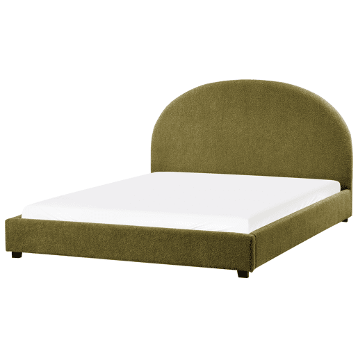 Cama Bouclé VAUCLUSE 160 x 200 cm Verde-oliva Cama Bouclé VAUCLUSE 160 x 200 cm Verde-oliva