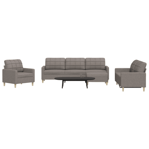 vidaXL 4 pcs conjunto de sofás com apoio pés tecido cinza-acastanhado vidaXL 4 pcs conjunto de sofás com apoio pés tecido cinza-acastanhado