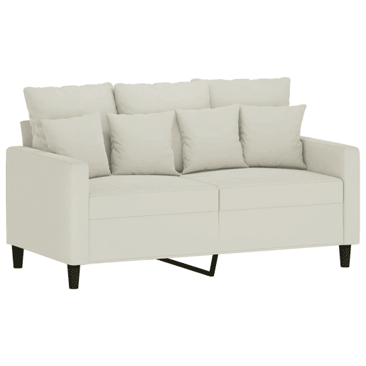 vidaXL 2 pcs conjunto de sofás com almofadões veludo cor creme