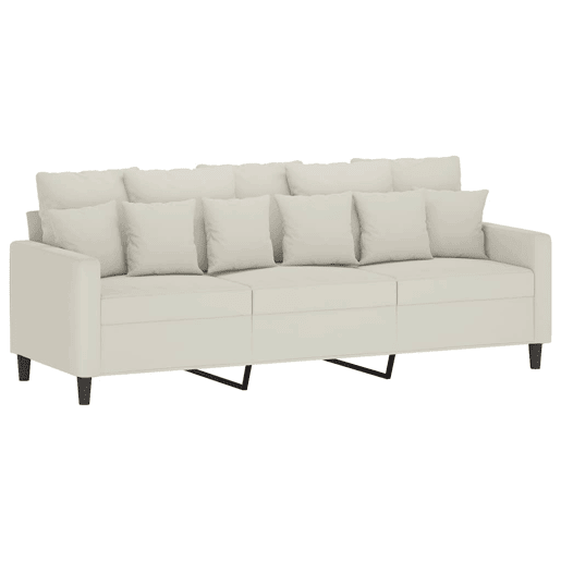 vidaXL 2 pcs conjunto de sofás com almofadões veludo cor creme