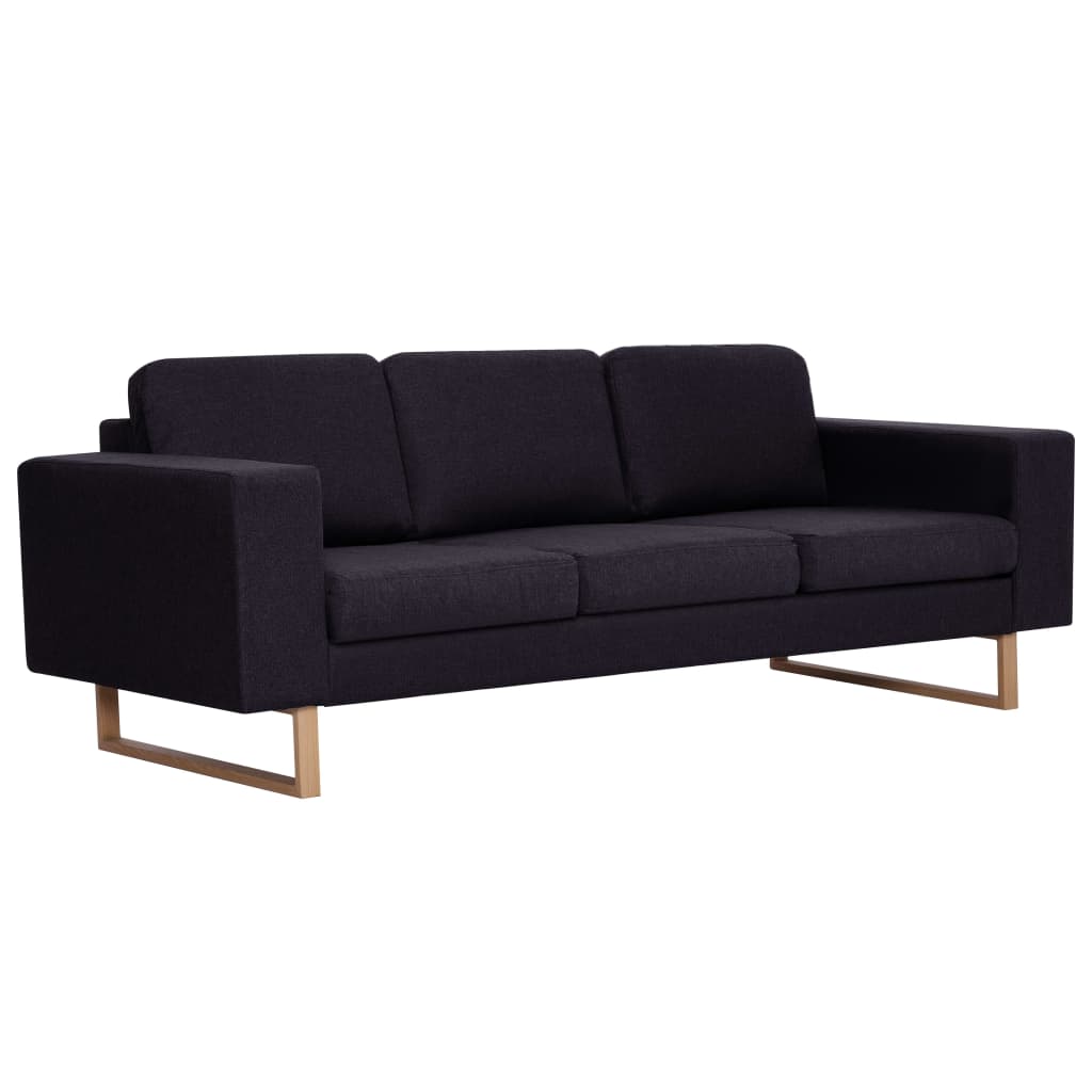 vidaxl sofa de 3 plazas de tela negro