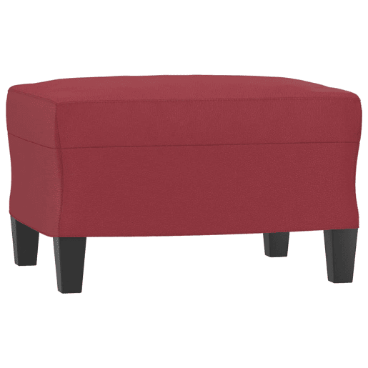 vidaXL Sofá 3 lugares c apoio pés 180 cm couro artif. vermelho tinto vidaXL Sofá 3 lugares c apoio pés 180 cm couro artif. vermelho tinto