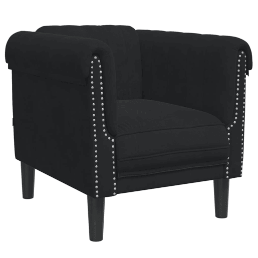 vidaXL 3 pcs conjunto de sofás veludo preto
