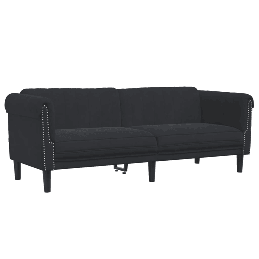 vidaXL 3 pcs conjunto de sofás veludo preto